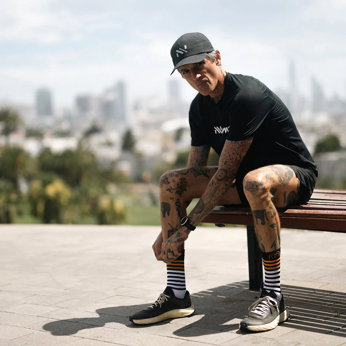 Running socks - Run Anatomic Light Crew white/black